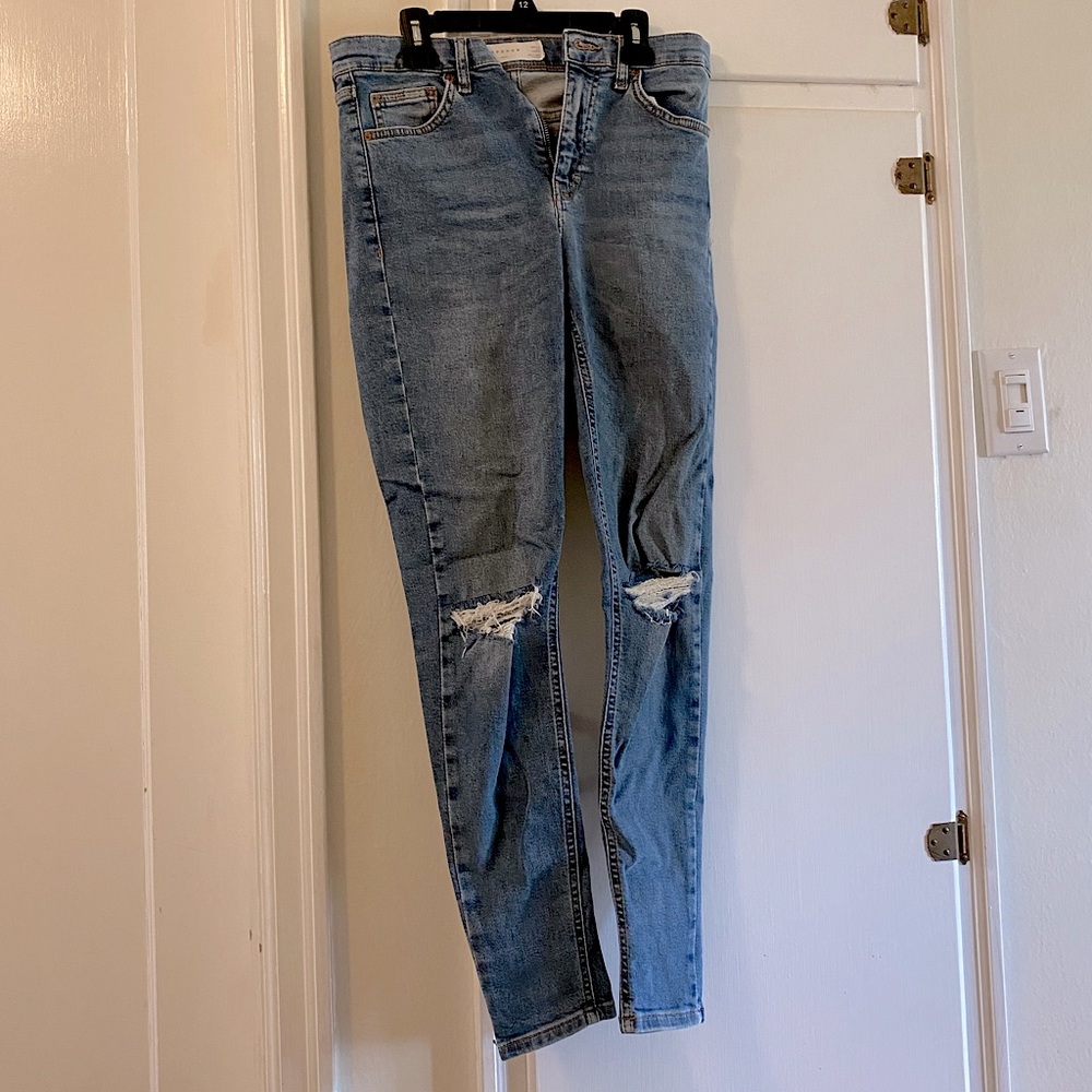 Medium wash high rise jeggings